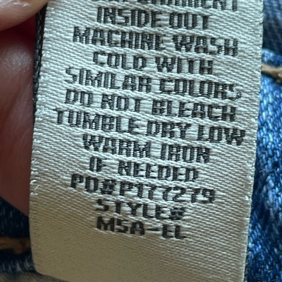 Almost Famous Distressed Cropped Overalls – Blue, Size 7 - Picture 10 of 12